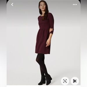 Loft 3/4 Sleeve Ottoman Flare Dress